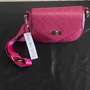Malibu Fuchsia Quilted Crossbody Bag